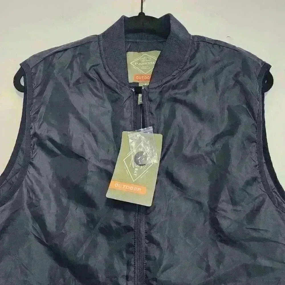 NWT St. John's Bay Outdoor Navy Blue Zip Up Vest Size M - Picture 5 of 6